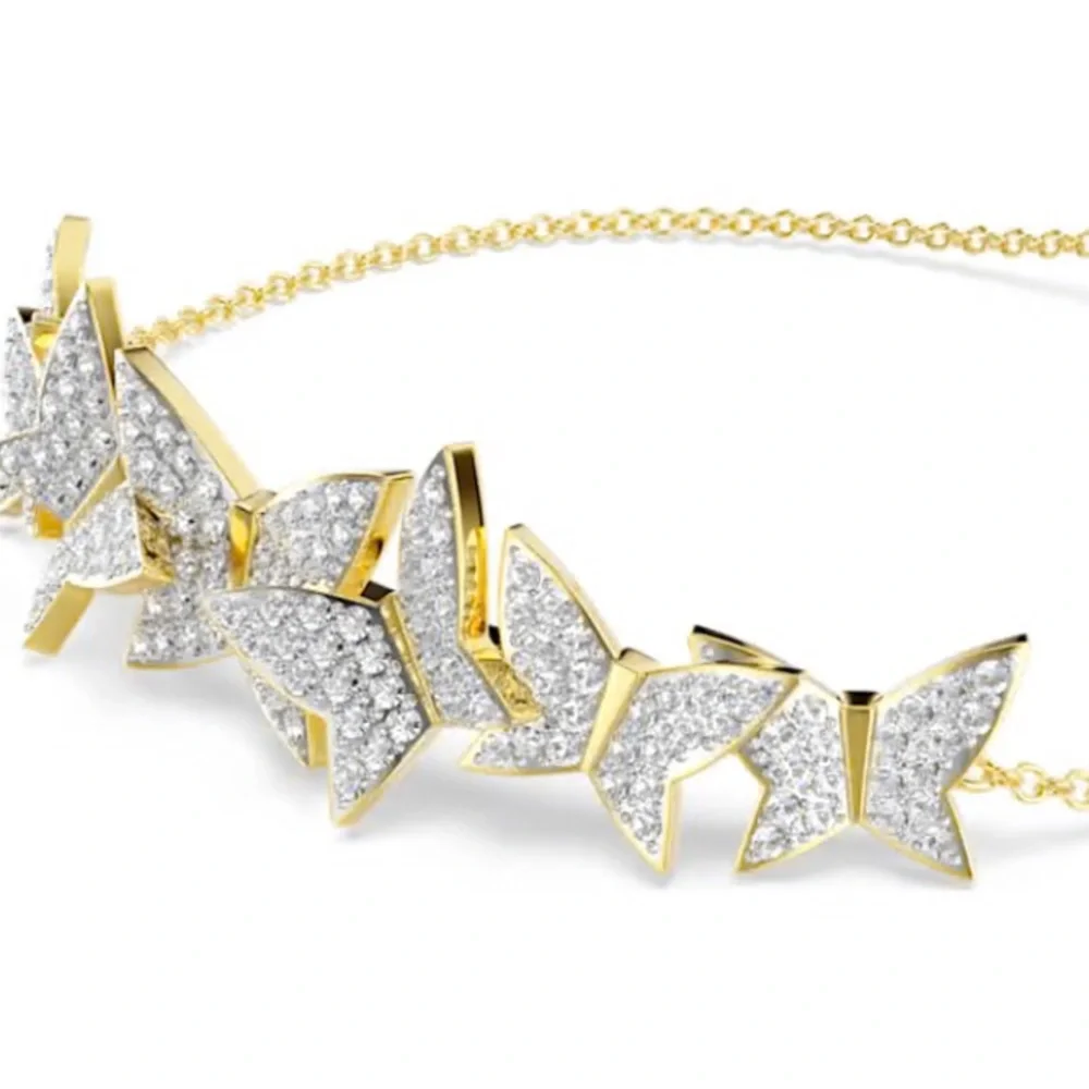 Swarovski Idyllia‎ Lilia bracelet Butterfly, White, Gold-tone plated NWT